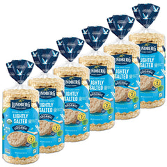 Lundberg Organic Brown Rice Cakes Lightly Salted packshot, gluten-free snack option