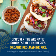 Lundberg Organic Red Jasmine Rice grains closeup with separate grains