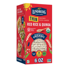 Lundberg Thin Stackers packshot showing salt-free, gluten-free snack in a compact box