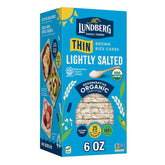 Lundberg Thin Stackers packaging shows a gluten-free vegan snack option