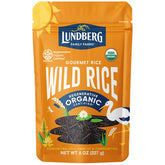 Lundberg Wild Rice bag showcasing regenerative organic certification and California-grown quality.