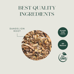 Luxmi Estates packaging showcasing organic, authentic dandelion origins
