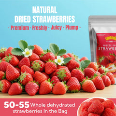 Luxsavia freeze-dried strawberries bowl on cereal showing versatile breakfast use.