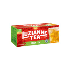 Luzianne green tea bags 24ct box front, crisp iced tea option
