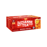 Luzianne unsweetened iced tea bags in gallon box for easy family brewing