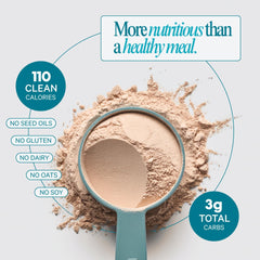 LyfeFuel Essentials protein powder scoop highlighting low-carb formulation.