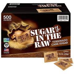 Lyfno Turbinado sugar packets for coffee and tea, convenient portion control.