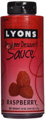 Lyons Raspberry Designer Dessert Sauce 15 oz jar ready to drizzle for a glossy finish