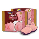 LYZA'S SWEETS & TREATS Peeps Delights strawberry chicks in milk chocolate, two-pack presentation for gifting.