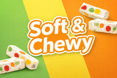 Soft and chewy jujube nougat texture showcased in Lyza's Sweets candy