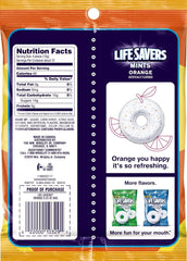 LifeSavers orange mint unwrapped piece showing bold citrus and mint flavor