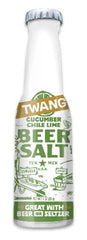 Lyza's Twang Dill Pickle bottle pairs with beer rims for bold notes