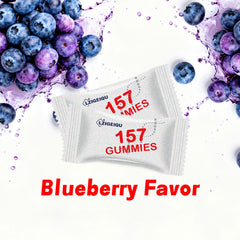 LZIGEIQU blueberry gummies close-up emphasizing flavor and vegetarian-friendly formula.