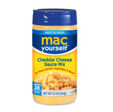 Mac Yourself cheddar sauce bottle showing creamy cheddar flavor for quick weeknight dinners.