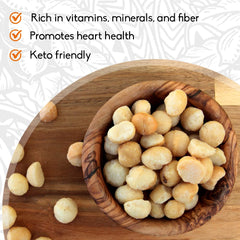MacFarms Hawaiian-grown macadamias close-up reveal rich sweetness and color.