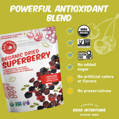 Portioned Made In Nature Superberry snack ideal for quick energy boost.