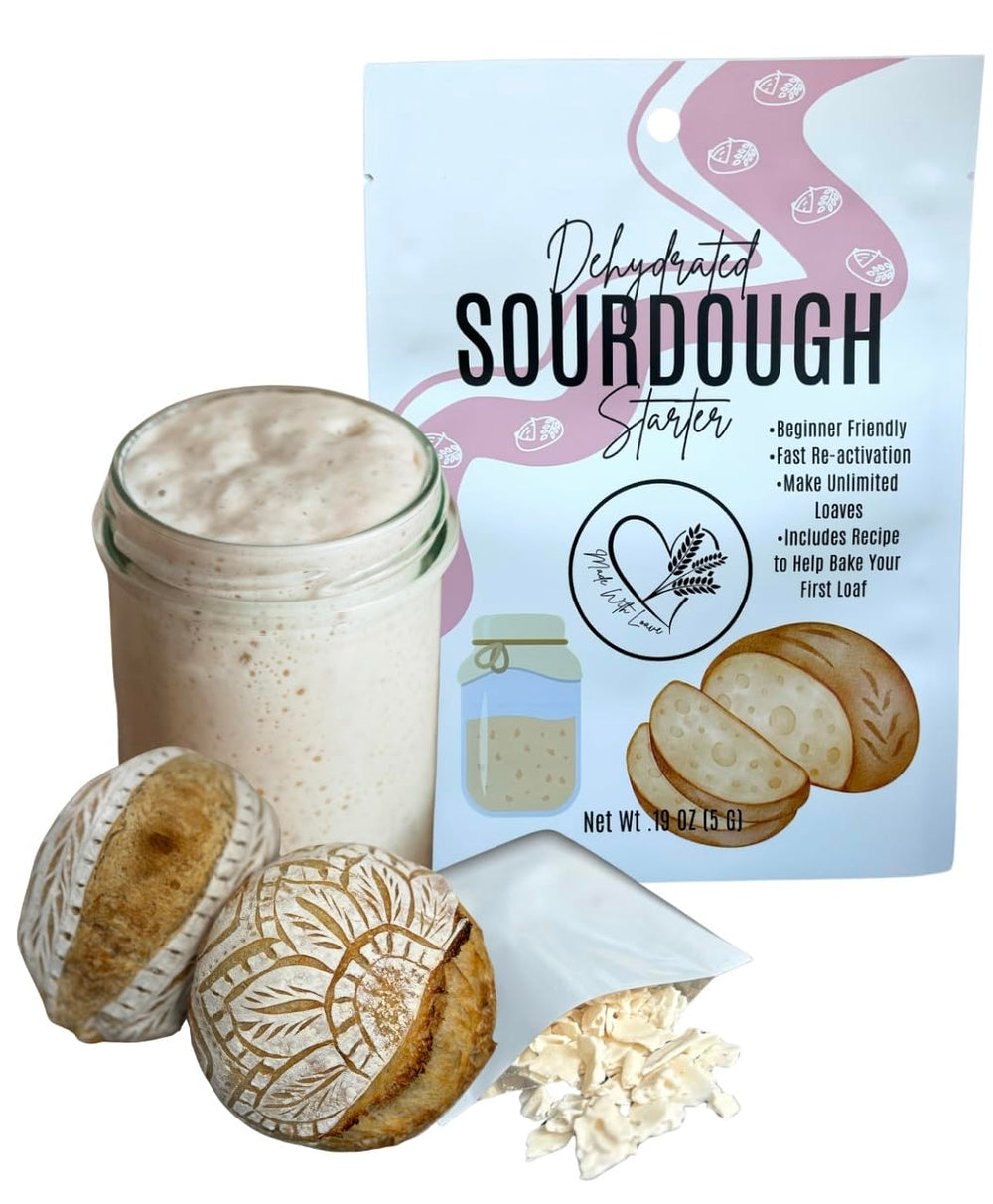 Made With Loave dehydrated starter pack shown, a compact option for beginners.