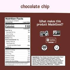 Closeup of MadeGood granola bites showing crisp texture and chocolate.