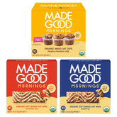 MadeGood Mornings banana chocolate chip oat cup for quick on-the-go snacking.