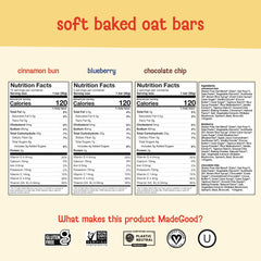 MadeGood Mornings bars chocolate chip detail, appealing kid-friendly snack option