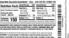 Madelaine Basketball Candy 12 oz container, ideal for bulk party displays and snack tables.