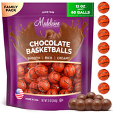 Madelaine Basketball Candy close-up in foil wrap, ideal for party favors and gift baskets.