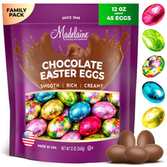 Madelaine Easter Eggs with solid color foils, ideal for brightening Easter baskets