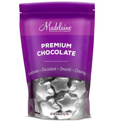 Madelaine Silver Stars packaging wrapped in silver foil for elegant presentation