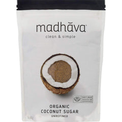 MADHAVA Organic Coconut Sugar pack of six 1lb bags for versatile baking and cooking