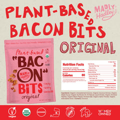 Madly Hadley organic coconut crumbs as vegan bacon topping for bowls