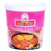 Mae Ploy Massaman curry paste tub shown for authentic Thai flavor in curries.