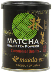 Maeda-En ceremonial matcha jar close-up showing vibrant emerald color for ceremony