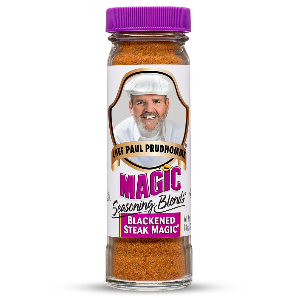Magic Seasoning Blends Blackened Steak Magic bottle pour for flavorful grilling