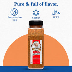 Magic Seasoning Blends seasoning sprinkled on seafood for quick, delicious crust.