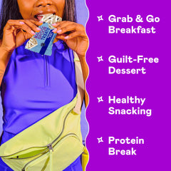 Magic Spoon unwrapped Blueberry Muffin bar ready to eat for convenient protein