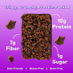 Magic Spoon single Double Chocolate bar unwrapped to show portability and protein