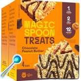 Magic Spoon front packaging showing chocolate peanut butter flavor and 8-count convenience