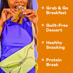 Unwrapped Magic Spoon bar on plate showing chocolate coating and filling for easy snack