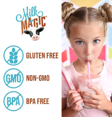 Magic Straws chocolate flavor straw enhances milk with cocoa notes