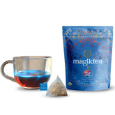 Magiktea Palo Azul tea bags ready to brew for a caffeine-free cup.