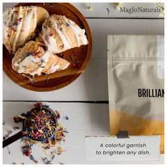 MagJo Brilliant Flower Petal Blend steeped in hot water to flavor tea