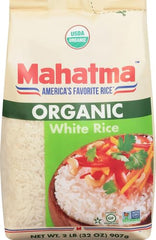 Mahatma Organic White Rice cooked fluffy, ideal as a versatile side dish.