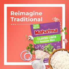 Mahatma precooked jasmine rice packs ready to heat on stove.