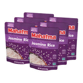 Mahatma Ready-to-Heat Jasmine Rice pouch steaming for quick dinner.