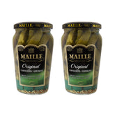 Maille cornichons original bottle closeup showing crisp texture and classic flavor