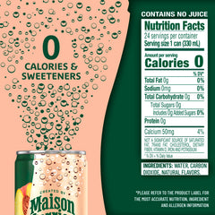 Maison Perrier Forever Peach pack shot shows convenient three-pack for on-the-go refreshment.