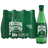Maison Perrier unflavored sparkling water 12-pack front view, ready for travel and daily hydration