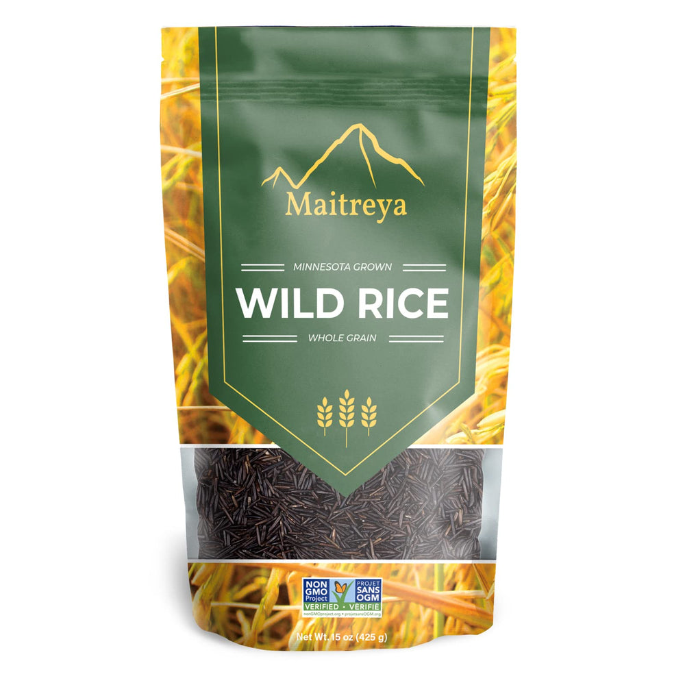 MAITREYA Minnesota wild rice 15oz bag, perfect base for bowls and sides.