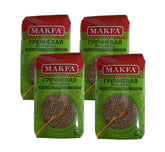 Makfa buckwheat groats 4x800g pack on shelf, ideal for easy meal planning