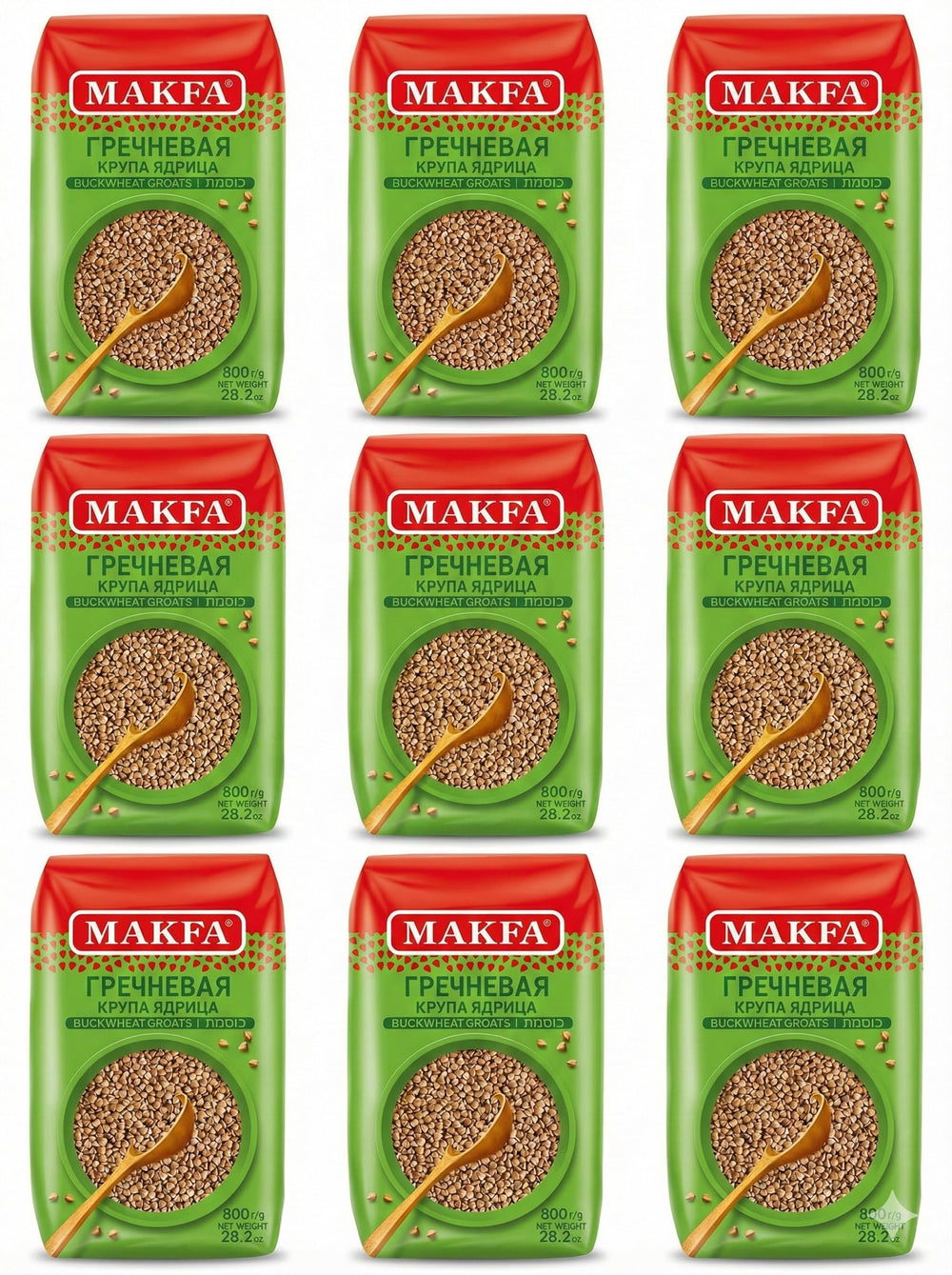 Makfa buckwheat groats packaging shows bulk bags for easy pantry storage and value